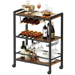 3-Tier Bar Cart with Wheels