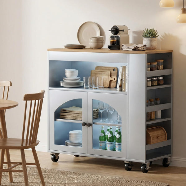 41" Rolling Kitchen Island with Storage