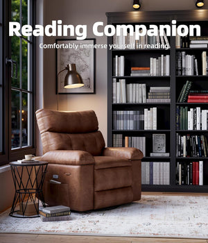 Oversized Recliner Chair with Footrest – 150° Wide Faux Leather Sofa Chair
