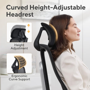 Ergonomic Mesh Office Chair with Adjustable Backrest & Headrest