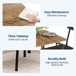 3-Piece Dining Table Set with PU Upholstered Chairs