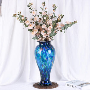 20-Inch Hand-Blown Glass Vase | Wide Mouth Floor Vase