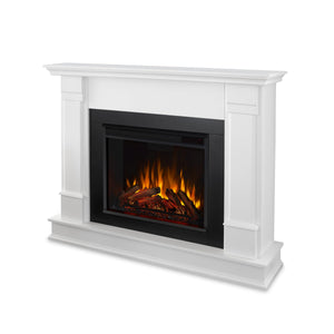 48" Electric Fireplace with Mantel – White