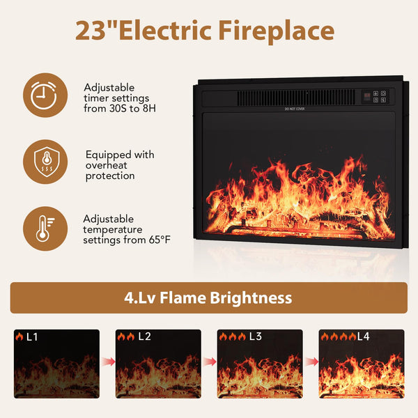 43" Electric Fireplace with Mantel TV Stand