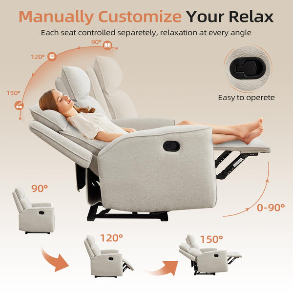 Manual Loveseat Recliner Sofa
