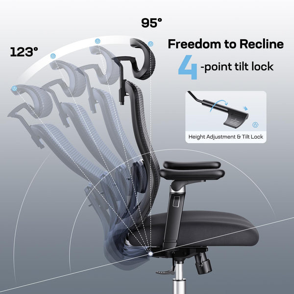 Ergonomic High-Back Office Chair with 6D Armrests
