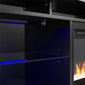 Fireplace TV Stand with LED Lights & Electric Heater – Fits TVs up to 65"
