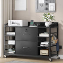 44" 2-Drawer File Cabinet with Lock & Power Strip