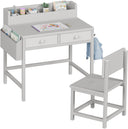 Kids Desk and Chair Set with Fabric Drawers and Storage