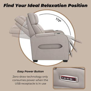 Power Reclining Loveseat with Console, LED Lights & USB Charging