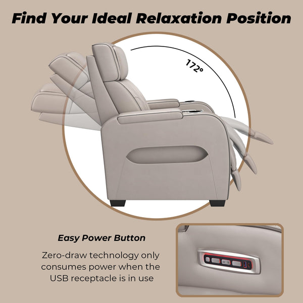 Power Reclining Loveseat with Console, LED Lights & USB Charging