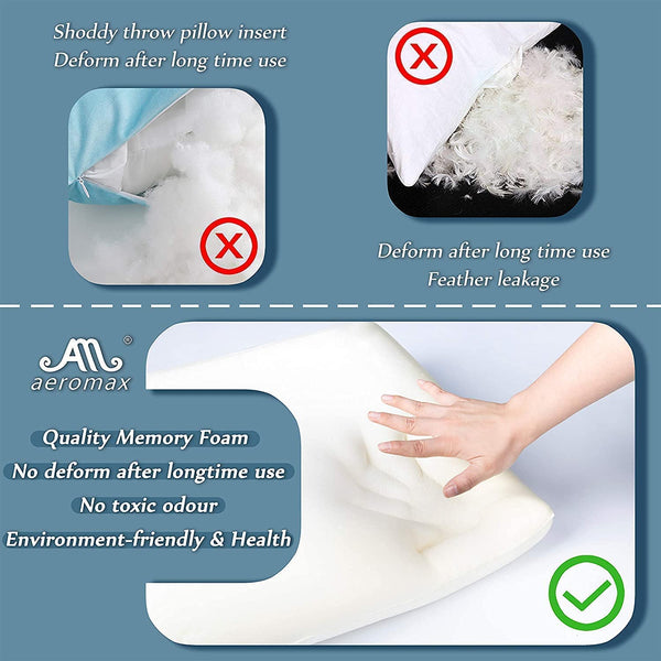 Memory Foam Throw Pillow Inserts – Square Accent Cushion (Pack of 4)
