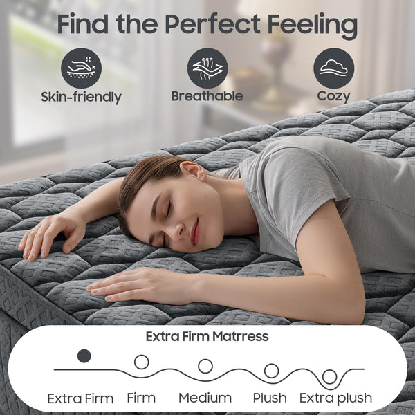 14-Inch Hybrid Mattress – Queen & King | Euro Top, Pocketed Coil, Cotton Fill