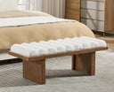 Upholstered Bedroom Bench with Cylindrical Cushion