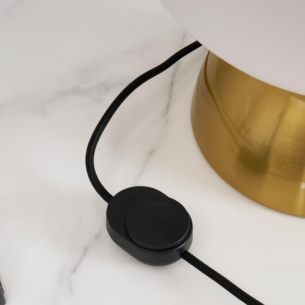 Lamina LED Table Lamp - Dimmable Mini Desk Lamp with Glass Shade, Gold