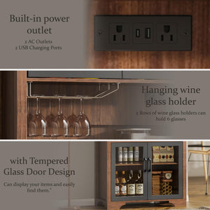 75" Tall Arched Pantry Cabinet with LED & Charging Station