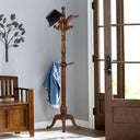 Freestanding Wooden Coat Rack with 8 Hooks