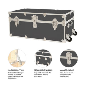 32-Inch Large Lockable Storage Trunk with Removable Wheels