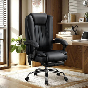 Heated Massage Reclining Office Chair with Footrest