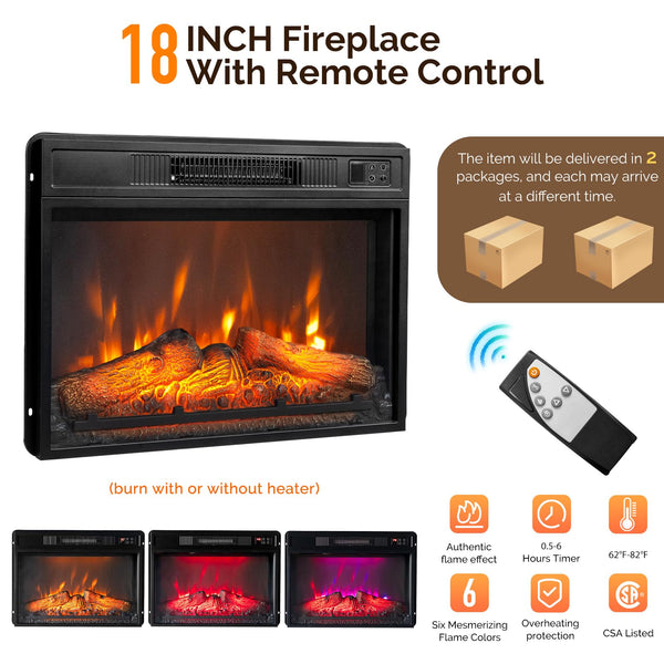 58" Electric Fireplace TV Stand with Fabric Drawers & RGB LED Lights