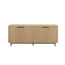 Fluted 4-Door Sideboard Buffet Console, 69 Inch