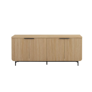 Fluted 4-Door Sideboard Buffet Console, 69 Inch
