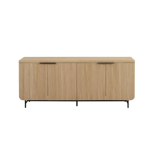 Fluted 4-Door Sideboard Buffet Console, 69 Inch