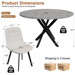 Round Dining Table Set for 4