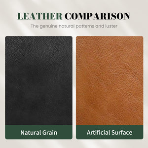 Genuine Leather Pouf Ottoman Footstool