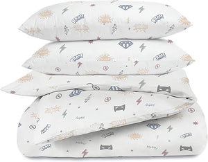 Kids Organic Cotton Duvet Cover Set – Reversible, Soft & Breathable