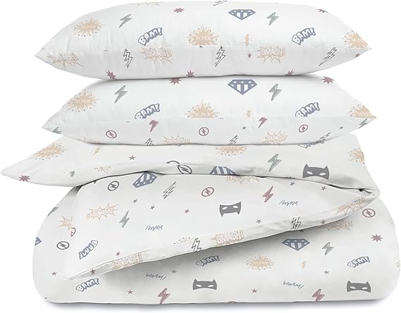 Kids Organic Cotton Duvet Cover Set – Reversible, Soft & Breathable