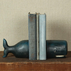 Cast Iron Whale Bookends – Set of 2