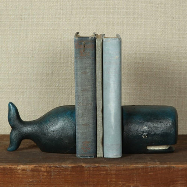 Cast Iron Whale Bookends – Set of 2