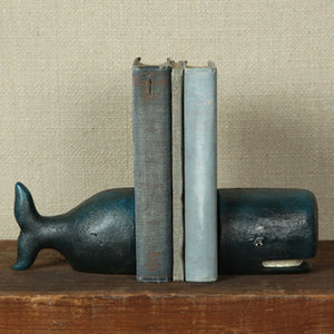 Cast Iron Whale Bookends – Set of 2