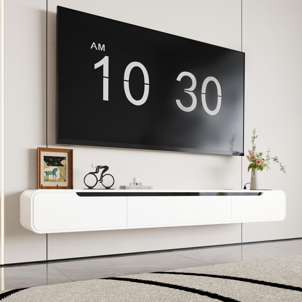 Floating TV Stand with Power Outlet – 70.8" Wall Mounted Entertainment Center