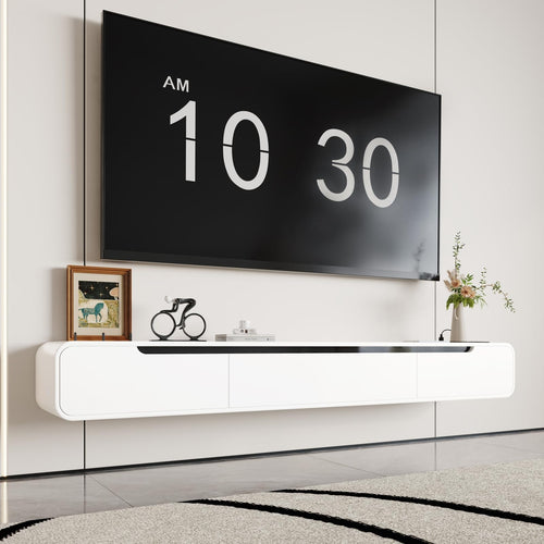 Floating TV Stand with Power Outlet – 70.8" Wall Mounted Entertainment Center