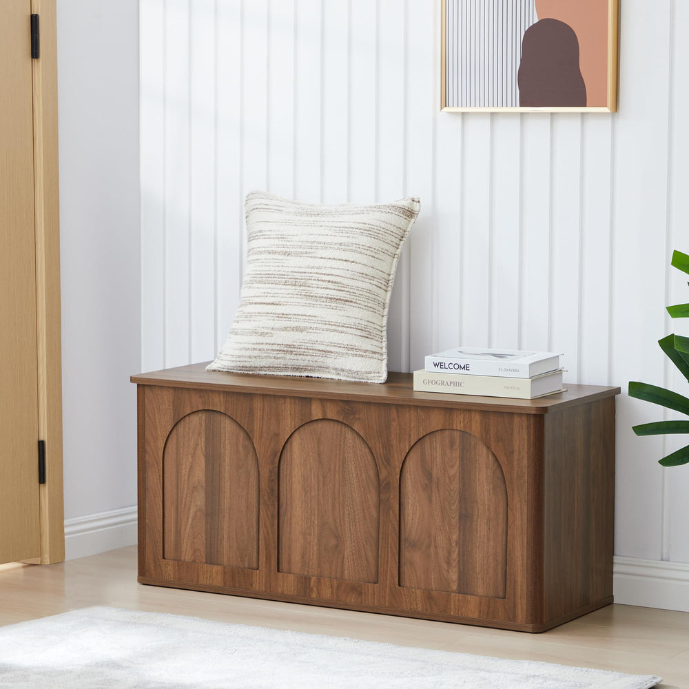 Farmhouse Storage Bench with Flip-Top Lid