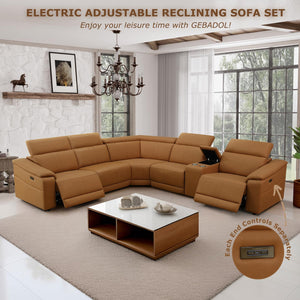 L-Shaped Power Recliner Sectional Sofa with Storage Console & USB Ports