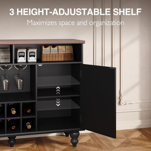 45" Wine Bar Cabinet with Wine Rack & Glass Holder