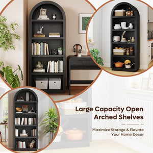 5-Tier Arched Bookshelf 76"