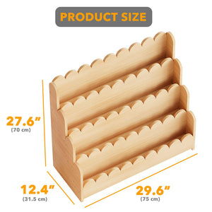 4-Tier Scalloped Kids Bookshelf – Front-Facing Wooden Bookcase