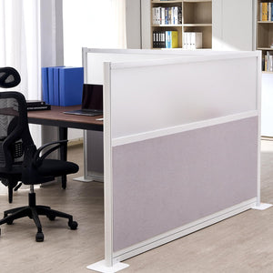 2-Pack Freestanding Office Partition with Frosted Acrylic Windows