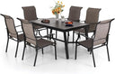 9-Piece Outdoor Patio Dining Set with Swivel Chairs and Extendable Table