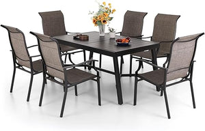 9-Piece Outdoor Patio Dining Set with Swivel Chairs and Extendable Table