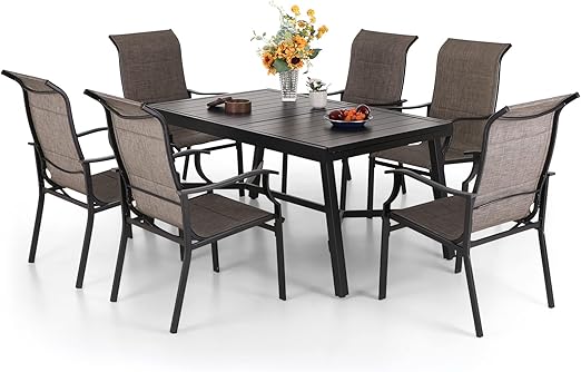 9-Piece Outdoor Patio Dining Set with Swivel Chairs and Extendable Table