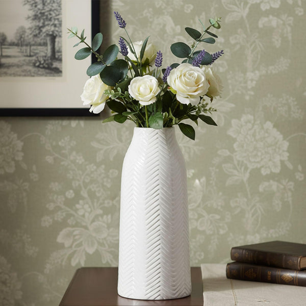 White Ceramic Flower Vase – Small, Medium & Large