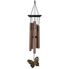 Butterfly Wind Chime – Bronze Aluminum Tubes, 21-Inch Outdoor Garden Chime