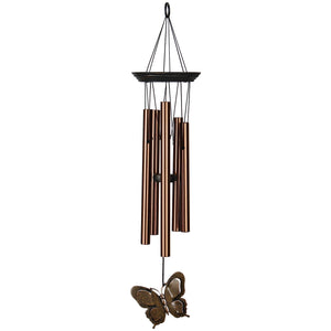 Butterfly Wind Chime – Bronze Aluminum Tubes, 21-Inch Outdoor Garden Chime