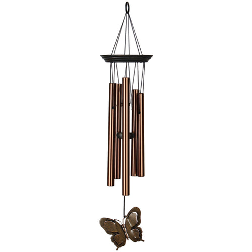 Butterfly Wind Chime – Bronze Aluminum Tubes, 21-Inch Outdoor Garden Chime
