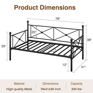 Twin Size Daybed Frame with Headboard